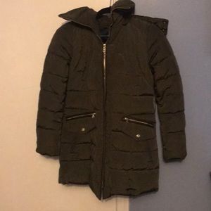 Cole Haan olive green puffer coat